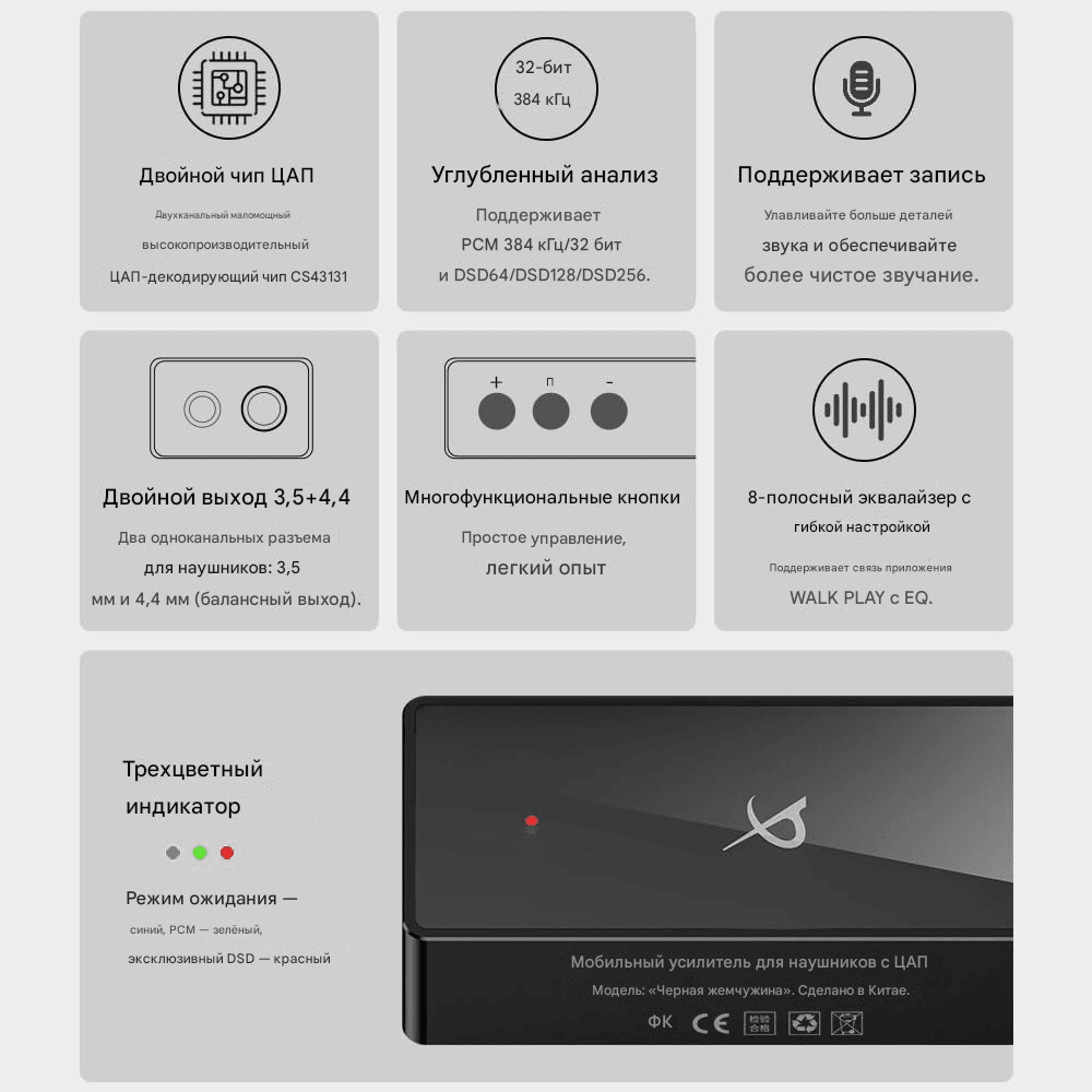 TRN Black Pearl портативный Hi-Fi ЦАП